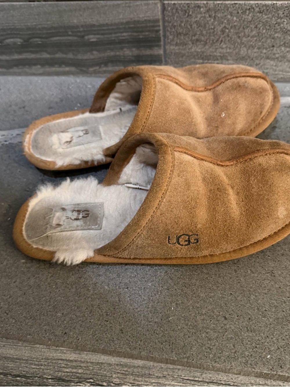 UGG Chestnut Brown Sheepskin Slide Slippers